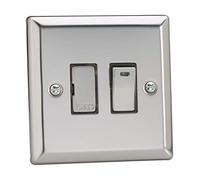 Varilight 13A Switched Fused Spur + Neon Mirror Chrome XC6ND