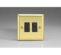 Varilight 13A Switched Fused Spur + Neon Victorian Brass XV6NB