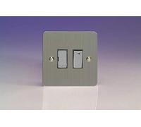 Varilight 13A Switched Fused Spur + Neon with Metal Inserts Brushed Steel XFS6ND