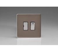 Varilight 13A Switched Fused Spur + Neon with Metal Inserts Pewter XDR6NDS