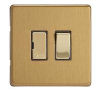 Lumilife Varilight XDB6DS Switched Fuse Spur No Insert Brushed Brass,86x86x30mm