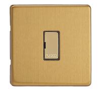 Varilight 13A Unswitched Fused Spur with Metal Inserts Brushed Brass XDB6UDS