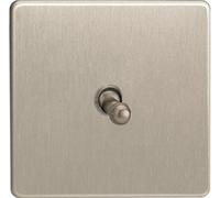 Varilight - 1G 1 or 2W 10A Classic Toggle Switch Dimension Screwless Matt Chrome - XDST1S