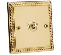 Varilight - 1G 1 or 2W 10A Classic Toggle Switch Georgian Brass - XGT1