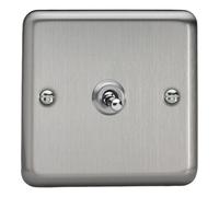 Classic Matt Chrome 1-Gang 10A 1 Or 2 Way Toggle Switch Decorative 1-Gang 10A 1- or 2-Way Toggle Switch Varilight Grey One Size
