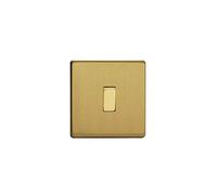 Varilight - 1G 1 or 2W 10A Switch Dimension Screwless Brushed Brass - XDB1S
