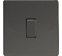 Varilight - 1G 1 or 2W 10A Switch Dimension Screwless Iridium-Black - XDI1S