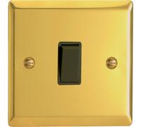 Varilight - 1G 1 or 2W 10A Switch Victorian Brass - XV1B (Black Switch)