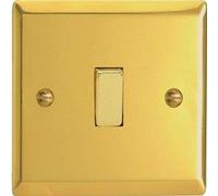 Varilight - 1G 1 or 2W 10A Switch Victorian Brass - XV1D (Brass Switch)