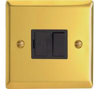 Varilight - 1G 13A Switched Fused Spur Victorian Brass - XV6B