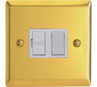 Varilight - 1G 13A Switched Fused Spur Victorian Brass - XV6W