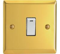 Varilight - 1G 20A Double Pole Switch with Neon Victorian Brass - XV20NW