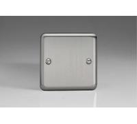 Varilight Classic Single Blank Plate with Black Inserts (Single XSSB) - Matt Chrome - XSSB