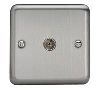 Varilight - 1G Co-axial TV Socket Matt Chrome - XS8