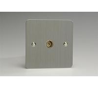 Varilight - 1G Co-axial TV Socket Ultra Flat Matt Chrome - XFS8