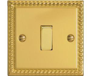 Varilight - 1G Intermediate Switch Georgian Brass - XG7D