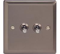 Varilight - 2 G 1 or 2 W 10 A Classic Toggle Switch Pewter - XRT2 by Varilight