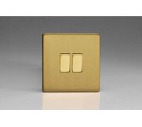 Varilight 2-Gang 1-Gang Intermediate And 1-Gang 1 Or 2 Way 10 Amp Switch Dimension Screwless Brushed Brass Xdb71S