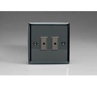 Varilight 2-Gang 1-Way Remote/Tactile Touch Control Master LED Dimmer 2 x 0-100W (Max 10 LEDs) Iridium JIE102