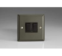 Varilight 2-Gang 10A 1- or 2-Way Rocker Light Switch Graphite XP2B in Grey Varilight Grey