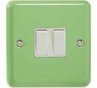 Varilight 2-Gang 10A 1- or 2-Way Rocker Switch Beryl Green