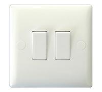 Varilight 2-Gang 10A 1- or 2-Way Rocker Switch Polar White