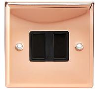 Varilight 2-Gang 10A 1- or 2-Way Rocker Switch Polished Copper
