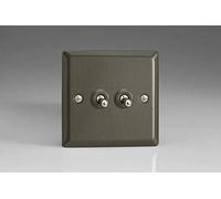 Varilight - 2G 1 or 2W 10A Classic Toggle Switch Graphite 21 - XPT2