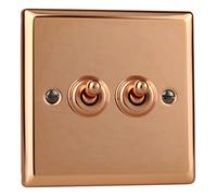 Varilight Urban Polished Copper 2 Gang 2-Way 10 Amp Toggle Switch