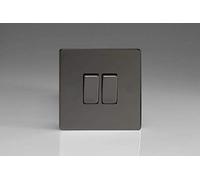 Varilight 2-Gang 10A Intermediate Rocker Light Switch Iridium XDI77S