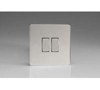 Varilight 2-Gang 10A Intermediate Rocker Light Switch Polished Chrome XDC77S