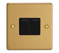 Varilight 2-Gang 10A Intermediate Rocker Switch Brushed Brass