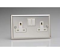 Varilight - 2 Gang 13 Amp Double Switched Socket Chrome - XC5W