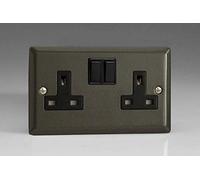 Varilight - 2 Gang 13 Amp Double Switched Socket Graphite 21 - XP5B