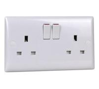 Varilight 2-Gang 13A Switched Socket (Single Pole)