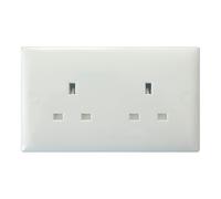 Varilight 2-Gang 13A Unswitched Socket Polar White