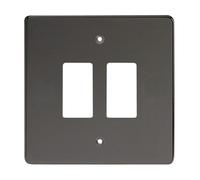 Varilight 2-Gang Grid Plate (Single Plate) Iridium Xdipg2-P