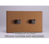 Varilight 2-Gang Matrix Kit For Rotary Dimmers In Brushed Bronze Finish