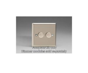 Varilight 2-Gang Matrix Kit For Rotary Dimmers Satin Beige Wn2 - Double Module Push-Fit Front Plate
