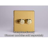 Varilight 2-Gang Matrix Kit For Rotary Dimmers With Brushed Brass Finish