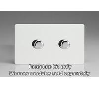 Varilight 2-Gang Matrix Kit For Rotary Dimmers With Screwless Faceplate And Chrome Inserts