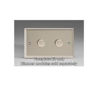 Varilight 2-Gang Matrix Kit Twin Plate For Rotary Dimmers Satin Beige Wnd2