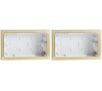 Varilight - 2 Gang Patress Wall Box (for surface mounting) Brass Effect Finish - YBDB (Pack of 2)