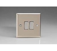 Varilight - 2G 1 Gang Intermediate And 1 Gang 1 or 2 Way 10 Amp Switch Satin Chrome - XN71D