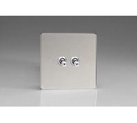 Varilight - 2G 1 or 2W 10A Classic Toggle Switch Dimension Screwless Chrome - XDCT2S