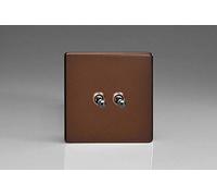 Varilight - 2G 1 or 2W 10A Classic Toggle Switch Dimension Screwless Mocha - XDMT2S