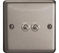 Varilight - 2G 1 or 2W 10A Classic Toggle Switch Matt Chrome - XST2 by Varilight