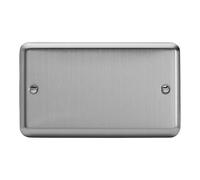 Varilight Classic Double Blank Plate with Black Inserts (Double XSDB) - Matt Chrome - XSDB