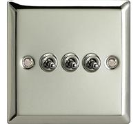 Varilight - 3G 1 or 2W 10A Classic Toggle Switch Chrome - XCT3