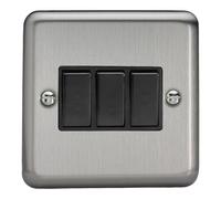 Varilight - 3G 1 or 2W 10A Switch Matt Chrome - XS3B